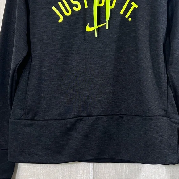 Nike Dri Fit Just Do It Training Hoodie Sweatshirt Size Small Heathered Black - Picture 3 of 11